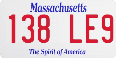 MA license plate 138LE9