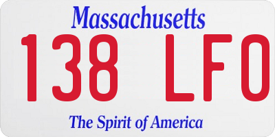MA license plate 138LF0