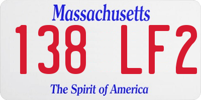 MA license plate 138LF2