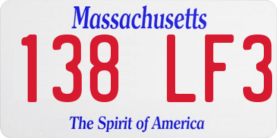 MA license plate 138LF3