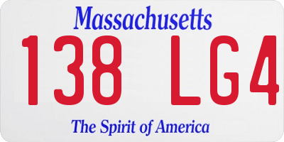 MA license plate 138LG4