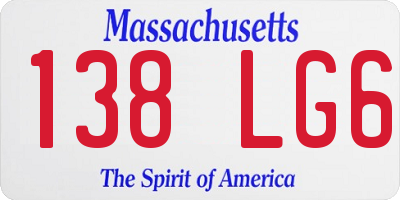 MA license plate 138LG6