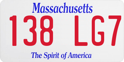 MA license plate 138LG7
