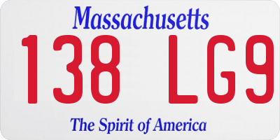 MA license plate 138LG9