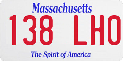 MA license plate 138LH0