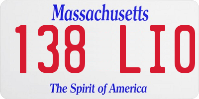 MA license plate 138LI0