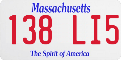 MA license plate 138LI5