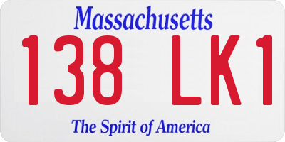 MA license plate 138LK1