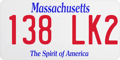 MA license plate 138LK2