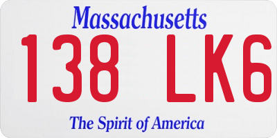 MA license plate 138LK6