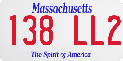 MA license plate 138LL2