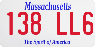 MA license plate 138LL6
