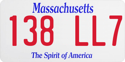 MA license plate 138LL7