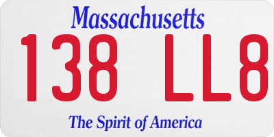 MA license plate 138LL8