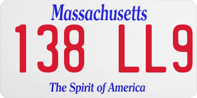 MA license plate 138LL9