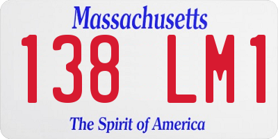 MA license plate 138LM1