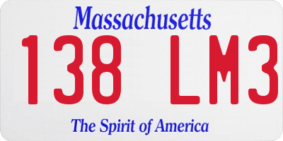 MA license plate 138LM3