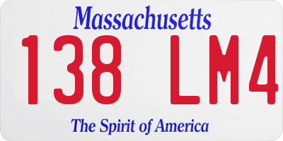 MA license plate 138LM4