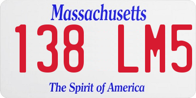 MA license plate 138LM5