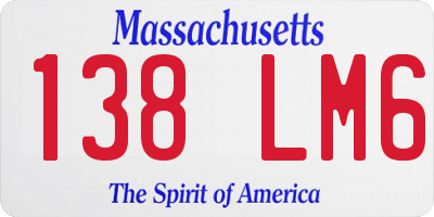 MA license plate 138LM6