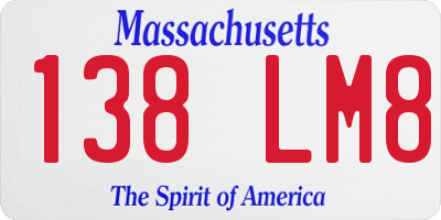 MA license plate 138LM8