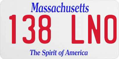 MA license plate 138LN0