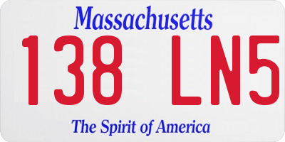MA license plate 138LN5