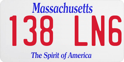 MA license plate 138LN6