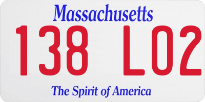 MA license plate 138LO2