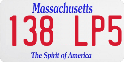 MA license plate 138LP5