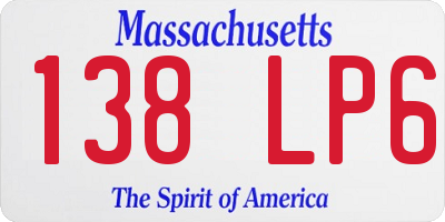 MA license plate 138LP6