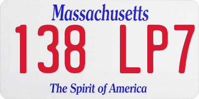 MA license plate 138LP7