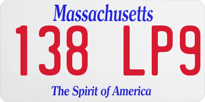 MA license plate 138LP9