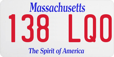 MA license plate 138LQ0