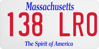 MA license plate 138LR0