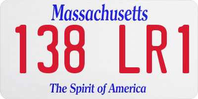 MA license plate 138LR1