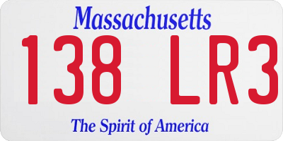 MA license plate 138LR3