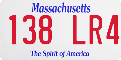 MA license plate 138LR4
