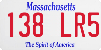 MA license plate 138LR5
