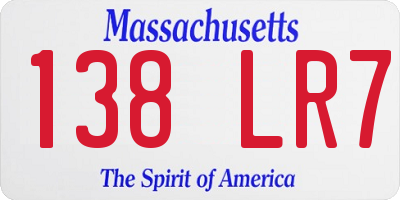 MA license plate 138LR7