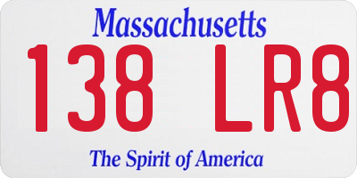 MA license plate 138LR8