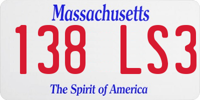 MA license plate 138LS3
