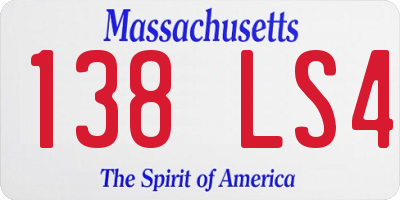 MA license plate 138LS4