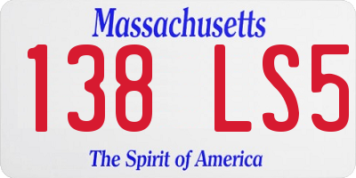 MA license plate 138LS5
