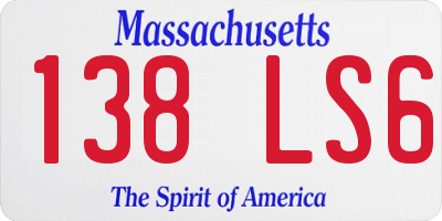 MA license plate 138LS6
