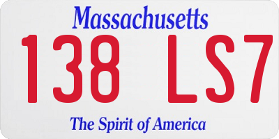 MA license plate 138LS7