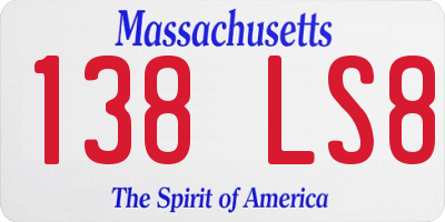 MA license plate 138LS8