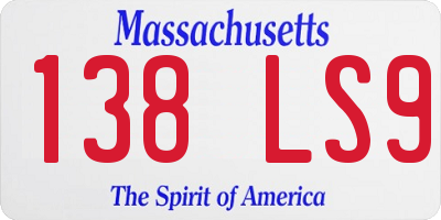MA license plate 138LS9