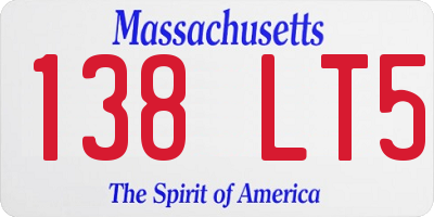 MA license plate 138LT5