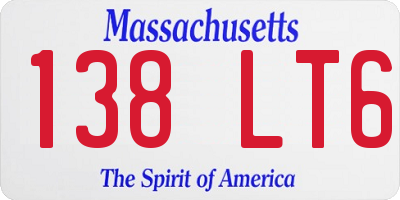 MA license plate 138LT6